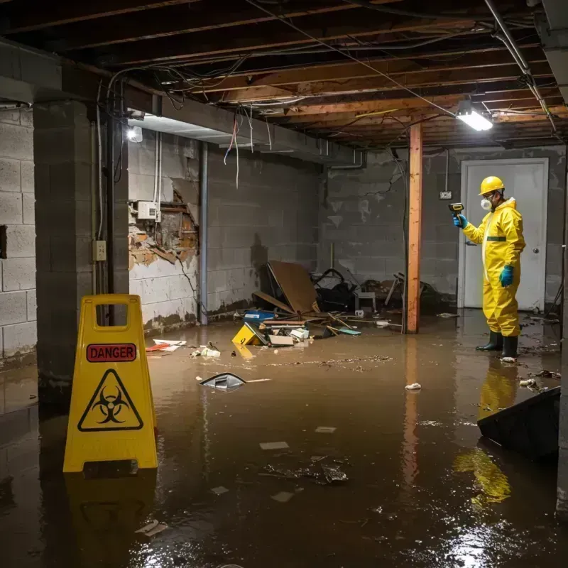 Flooded Basement Electrical Hazard in Riverton, IL Property